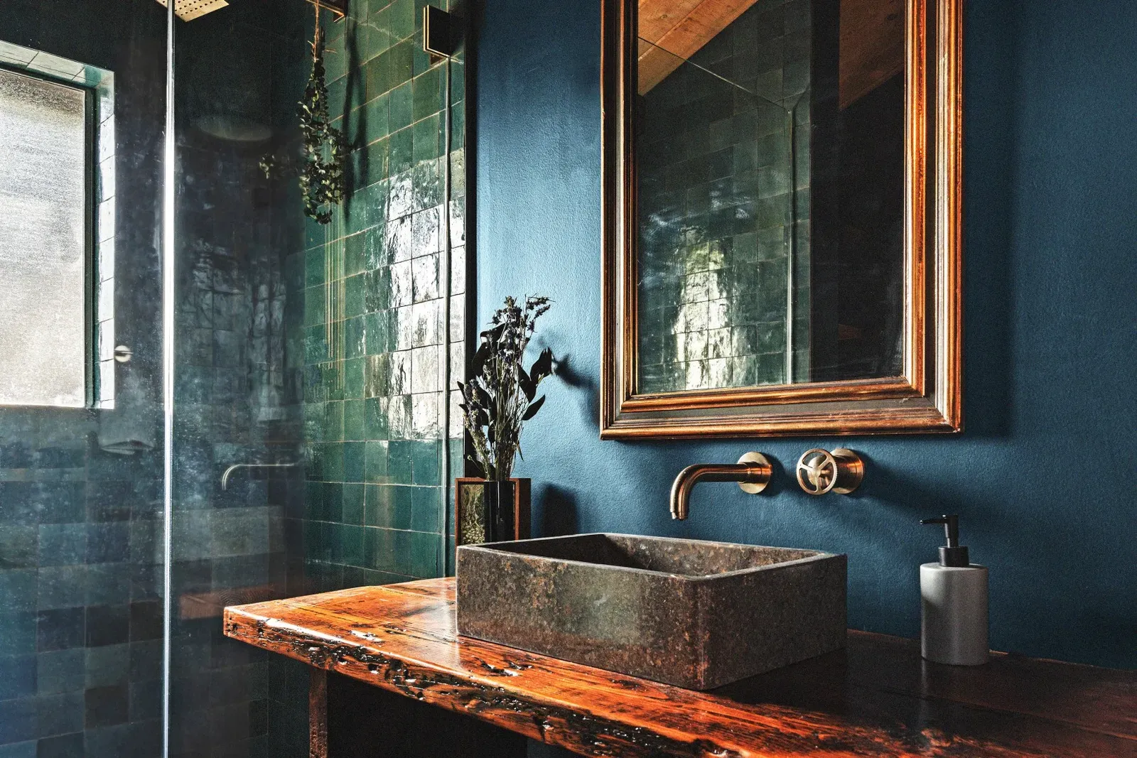 The spa-inspired bathroom is a stand-out design of the cabin.