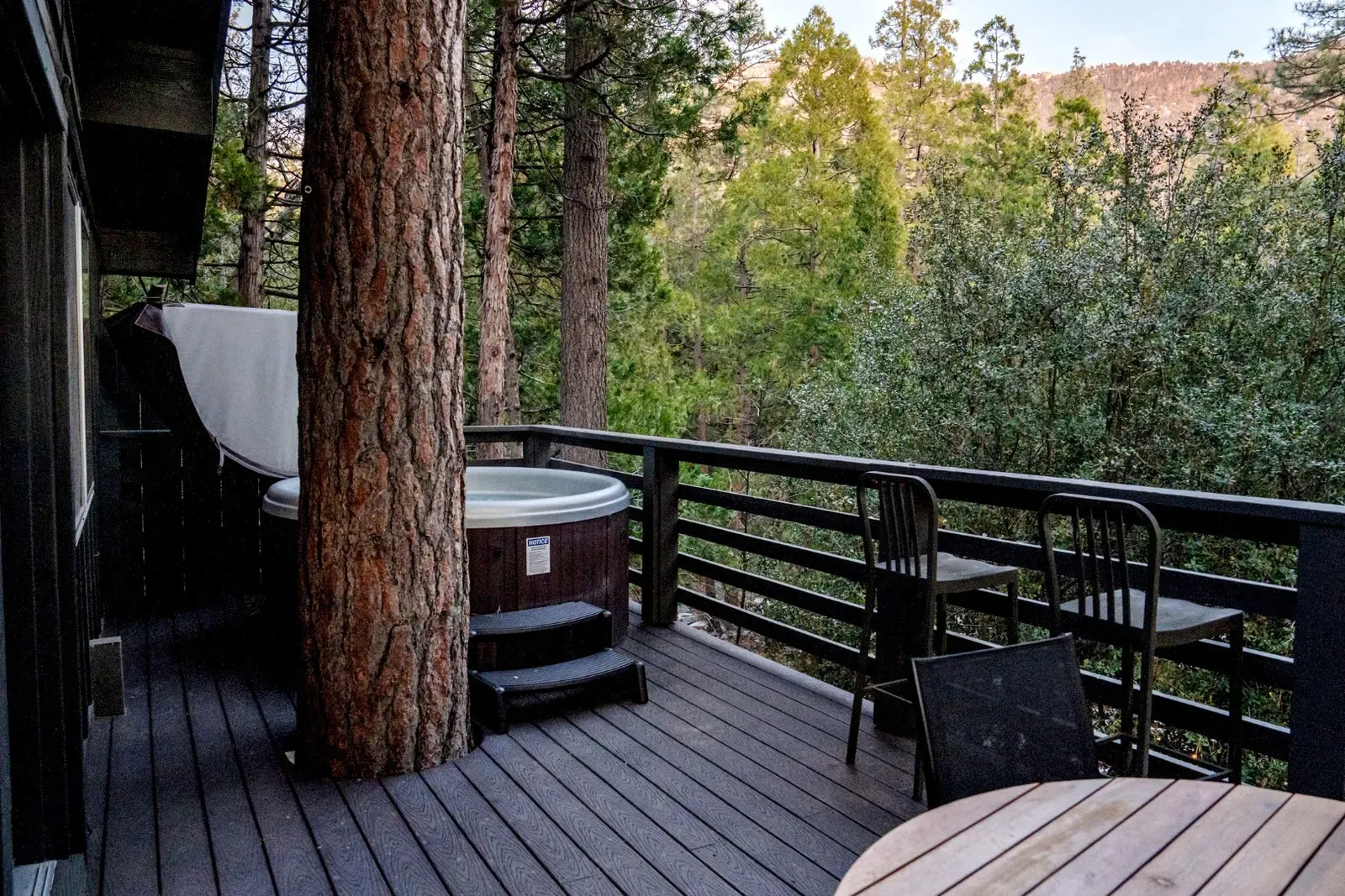 Enjoy mountain views from your private spa.