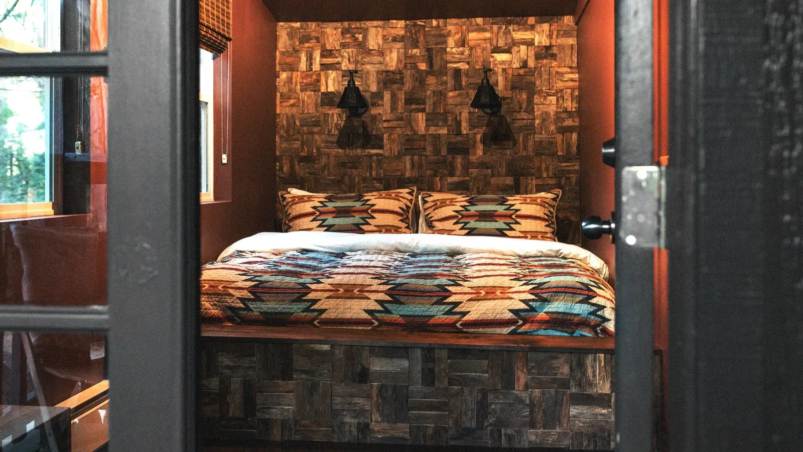 Reading lights over the bed are easily accessible for late-night conversations or a page-turner you don't want to stop reading.