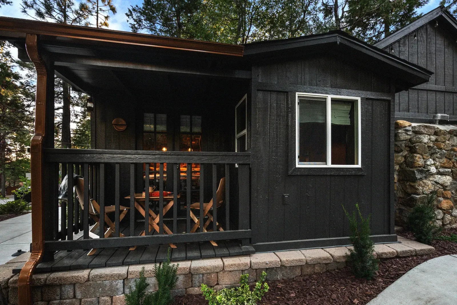 The private deck is the perfect spot for morning coffee, an evening cocktail, and conversation in the open air.