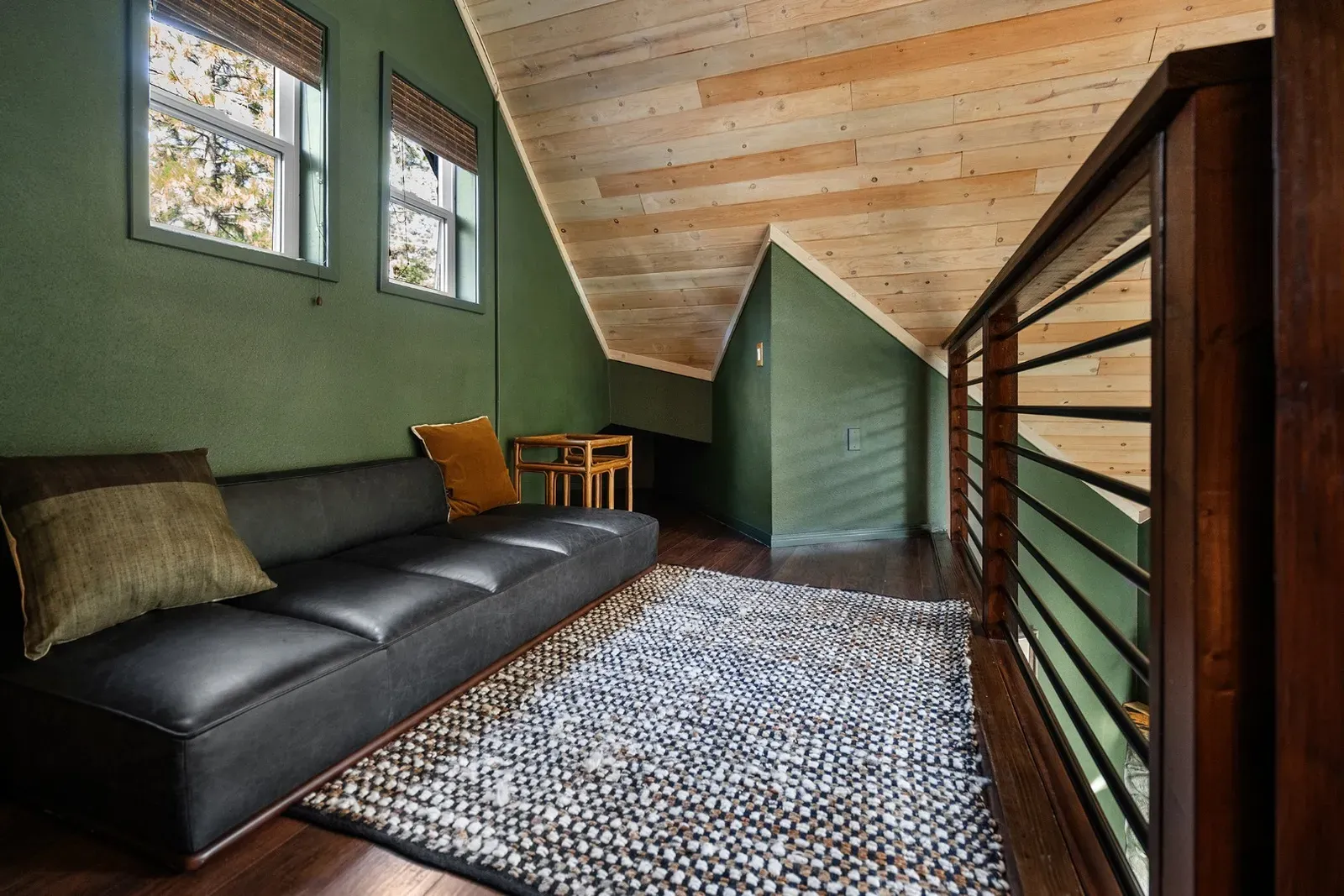 Juniper's open loft upstairs has a single daybed if you want to sleep one more guest. Linens are available on request.