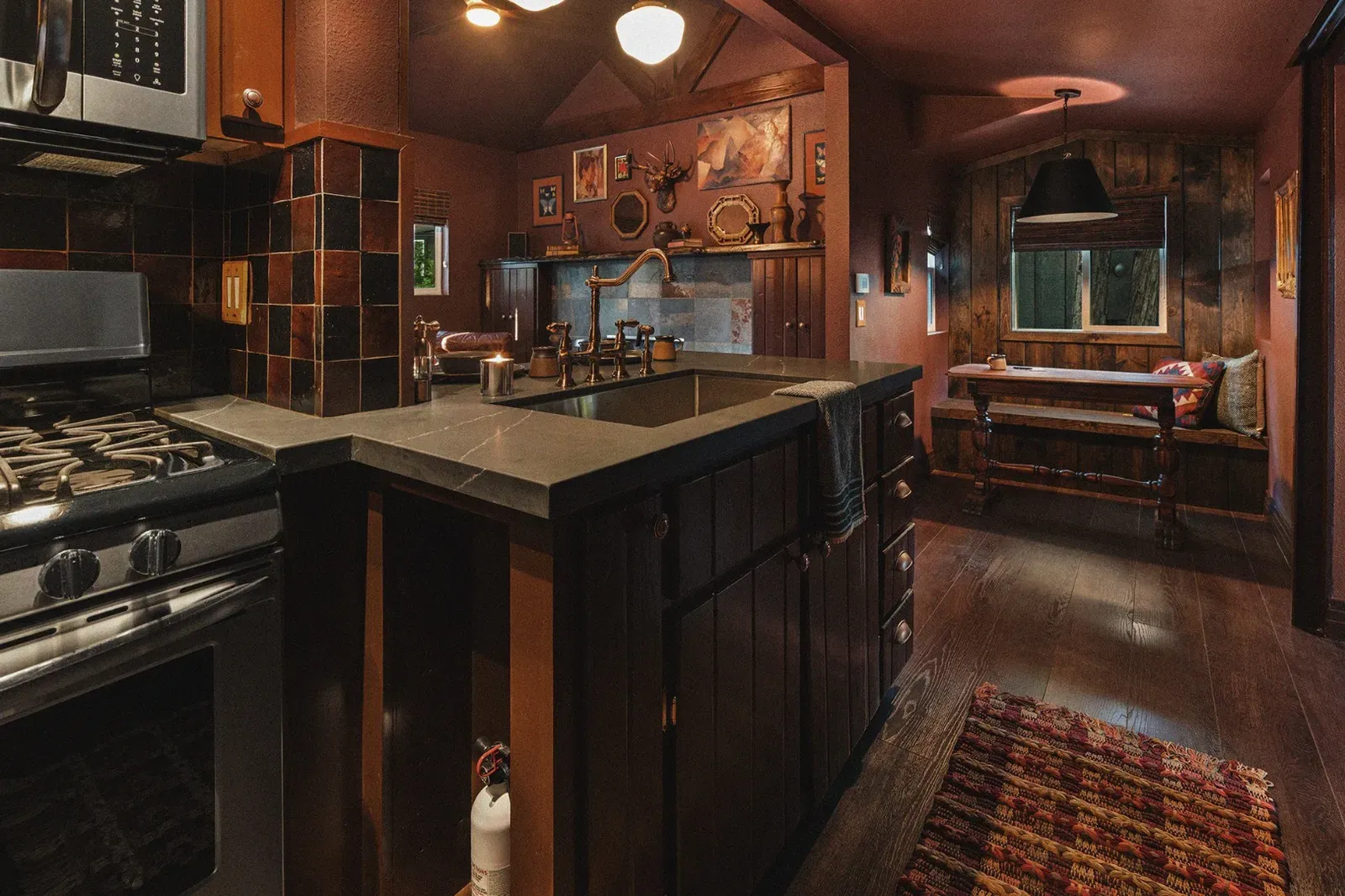 Enjoy a cute breakfast nook while you drink your morning coffee.