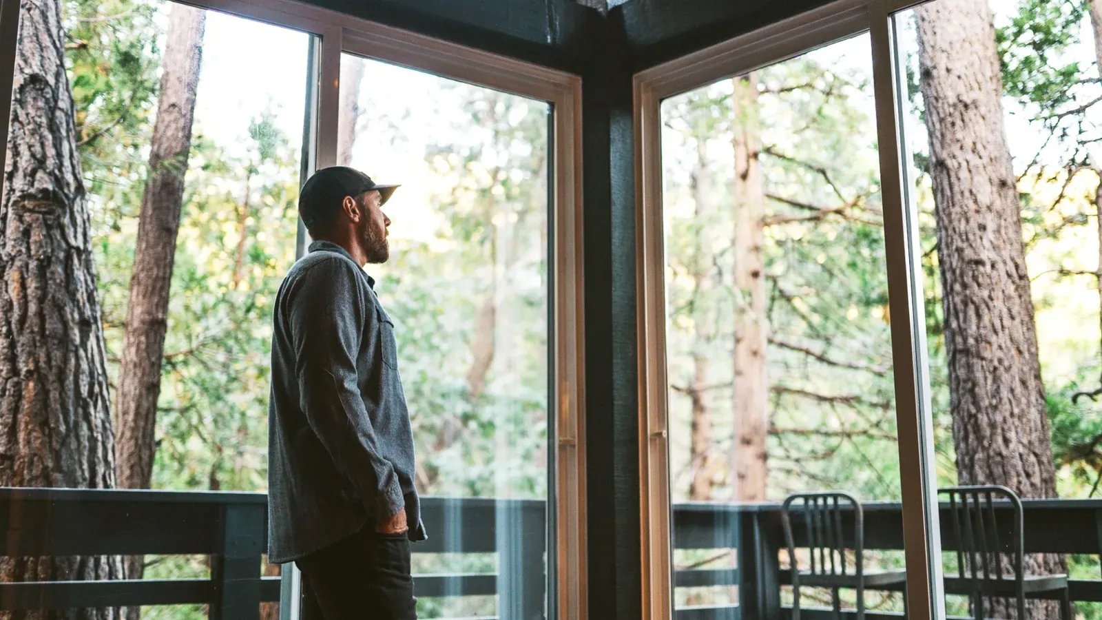 Sunlight pours into the windows, reminding you that you're never far from nature at Freewyld.