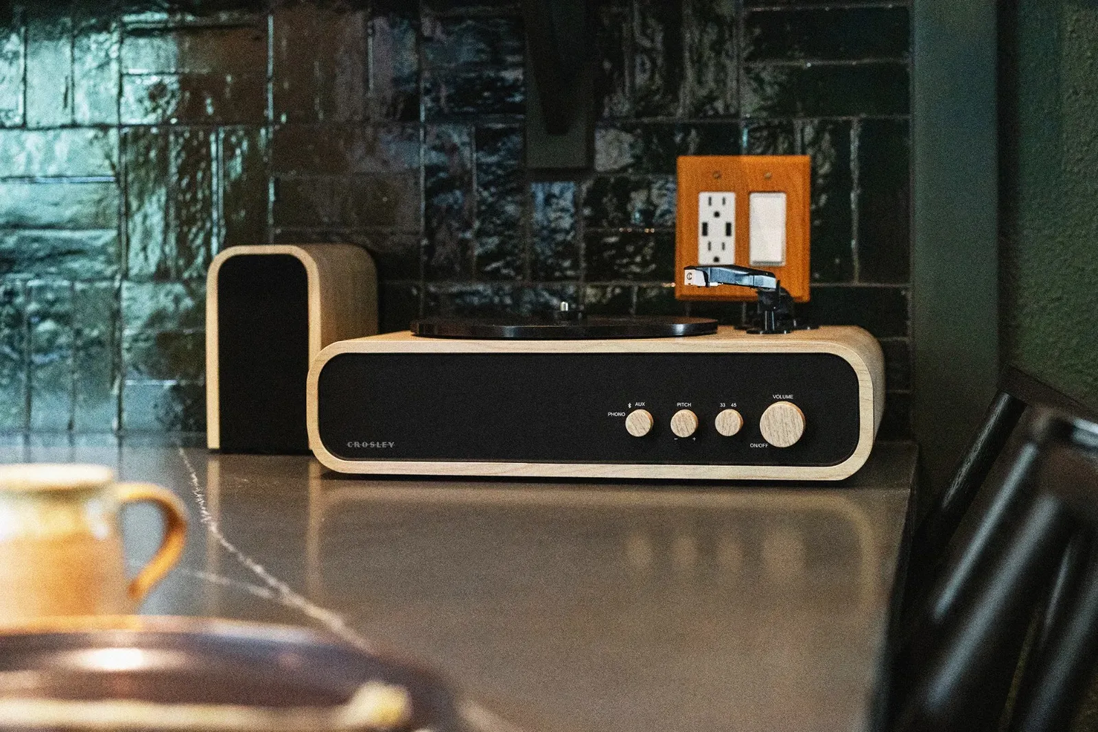 Set the mood with the vinyl record player.