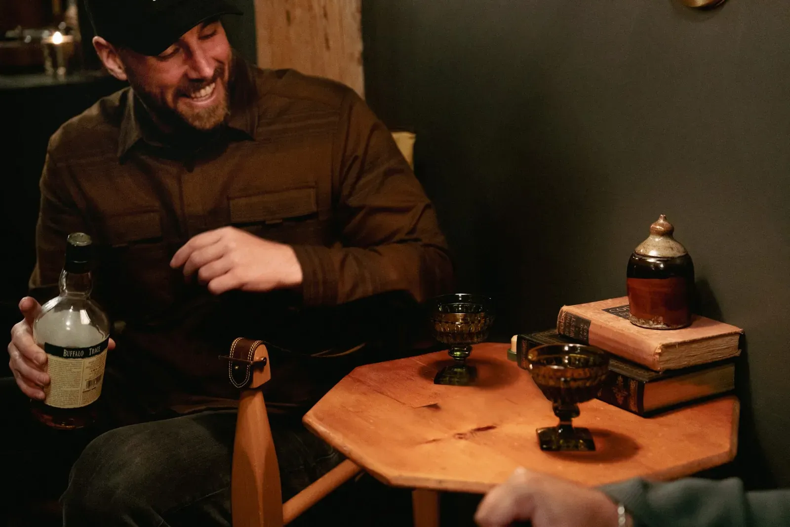 The sitting chairs are the perfect place to sip on whiskey or tea.