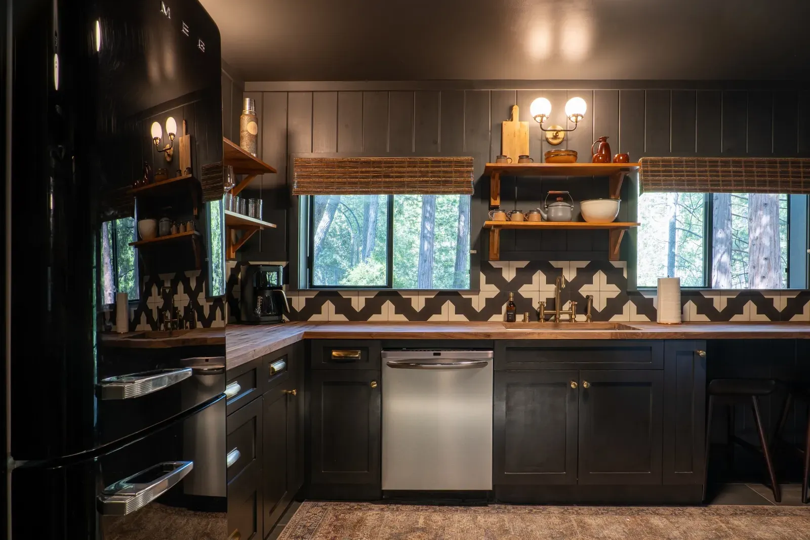 The kitchen has everything you need to make coffee in the morning or meals during your stay.