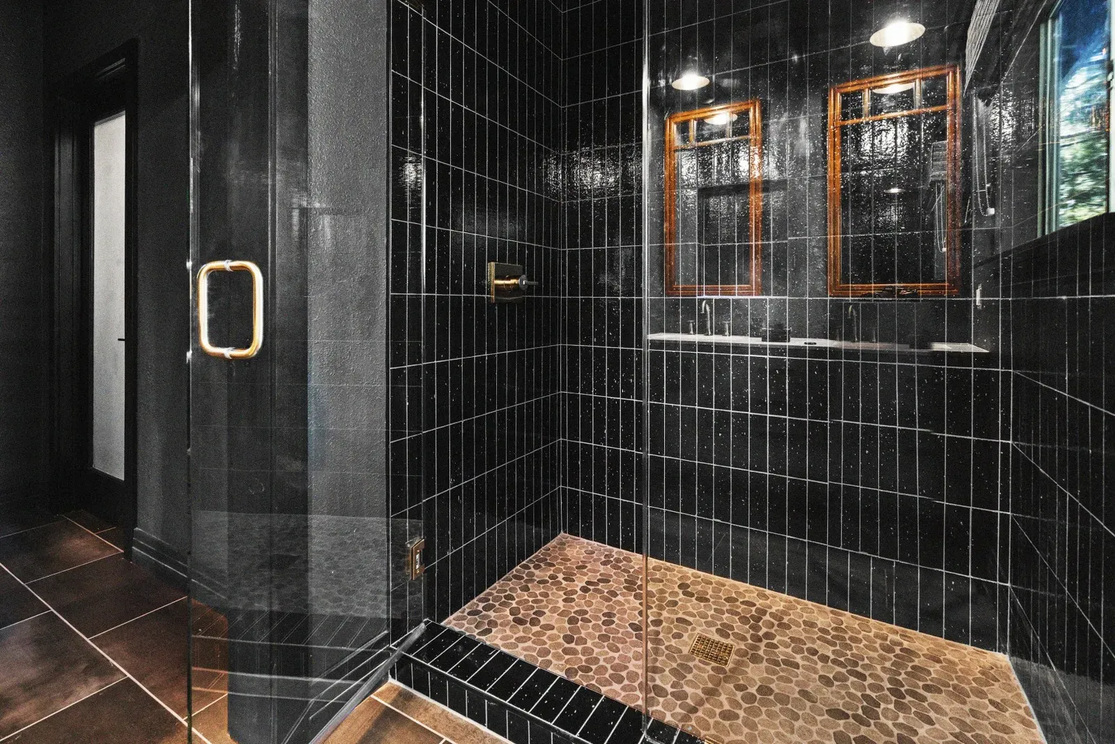 The gorgeous custom tile in the upstairs bathroom is the perfect place to wash away the day's adventures.