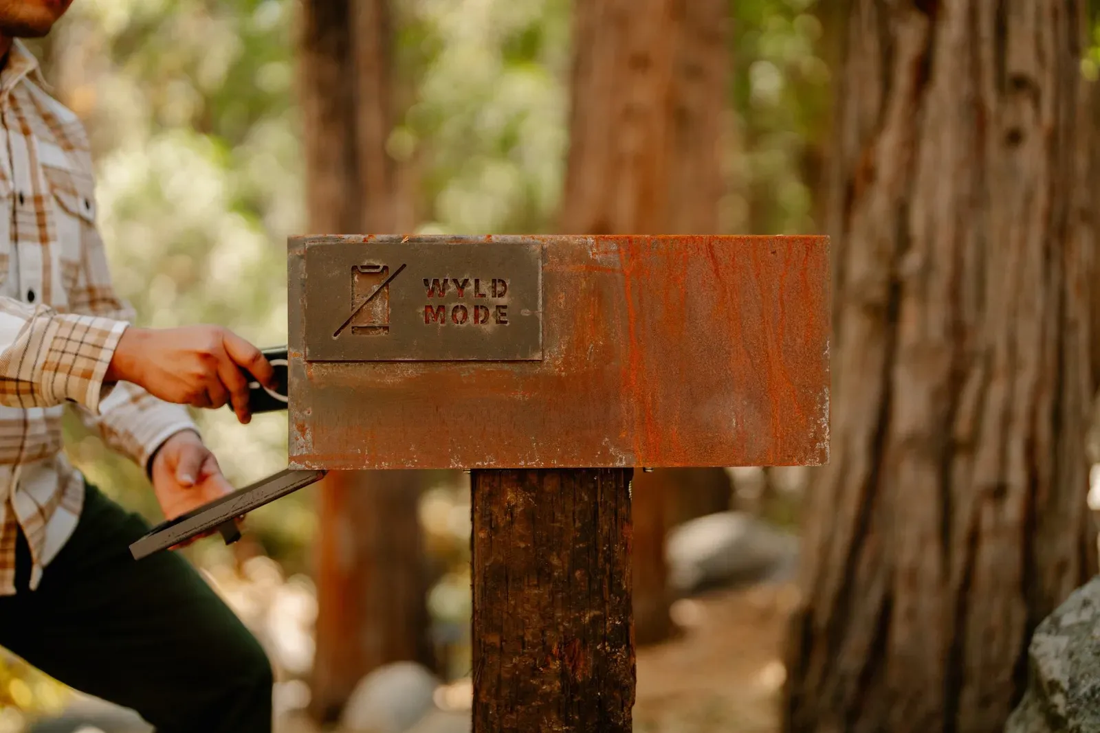 You'll find 'Wyld Mode' boxes throughout Wyldwood Park for you to put away your phones and focus on being present.